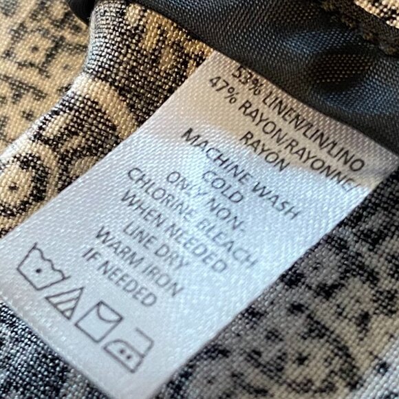 Loft Geometric Pleated Mini Skirt Linen Blend Size 4 - Picture 7 of 7